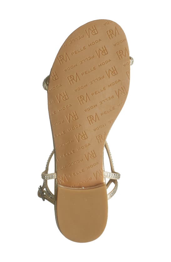 Shop Pelle Moda Barber T-strap Sandal In Platinum Gold Suede