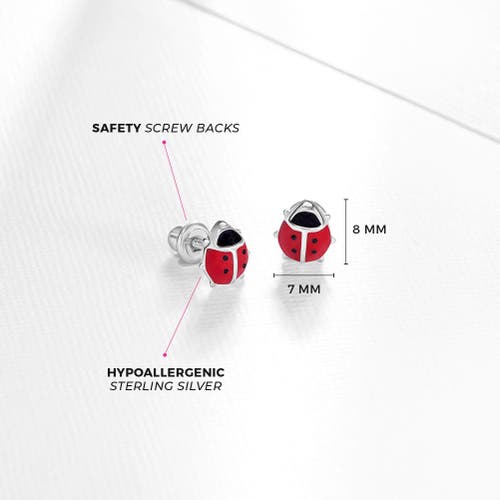 In Season Jewelry Adorable Enamel Ladybug Earrings In Red