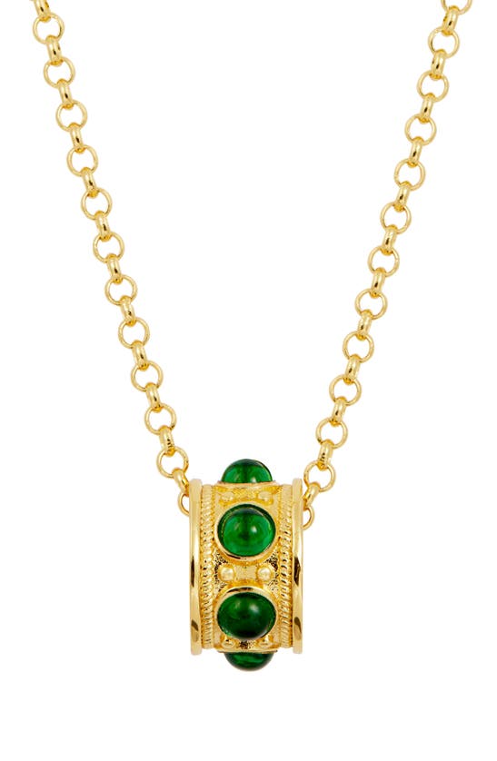 Savvy Cie Jewels Bysantine Cz Pendant Necklace In Yellow Gold