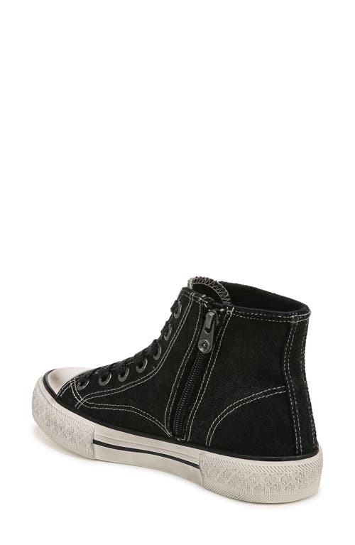 Blowfish Footwear Kimber High Top Sneaker In Black Acid Wash Twill