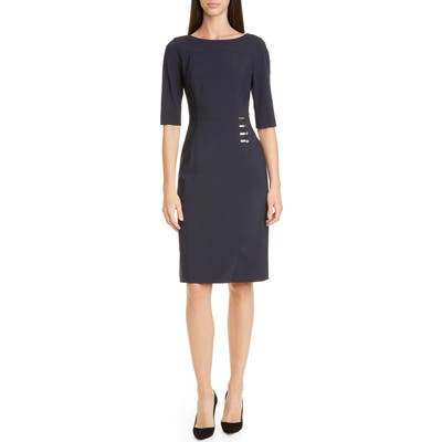 Boss Disoma Stretch Wool Sheath Dress, Blue