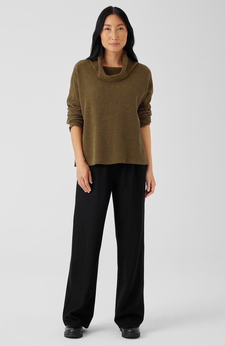 Eileen Fisher Ribbed Organic Cotton Chenille Turtleneck Sweater | Nordstrom