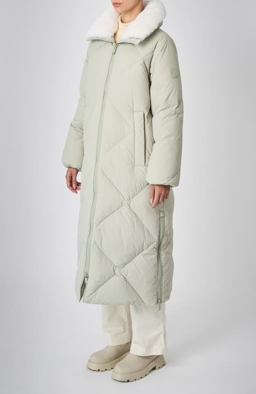 The Recycled Planet Company Dida Faux Fur Trim Water Repellent Down Puffer Coat In Desert Sage