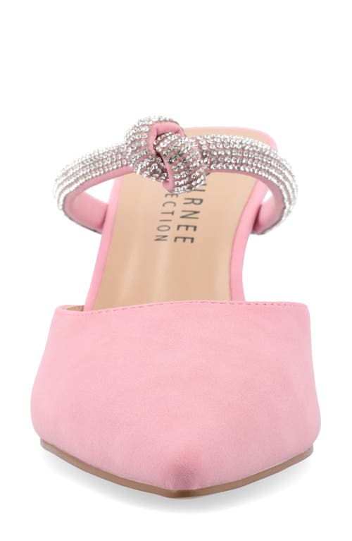 Journee Collection Lunna Crystal Embellished Pump In Pink