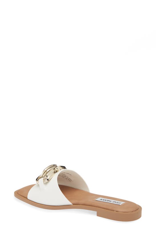 Steve Madden Gene Slide Sandal In White Leather ModeSens