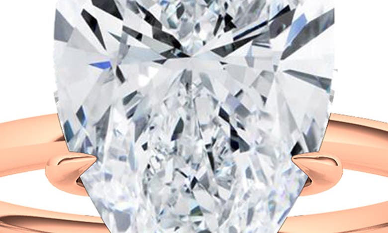 Hautecarat Pear Cut Lab Created Diamond Ring In 18k Rose Gold