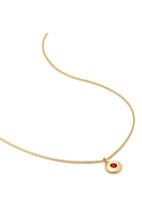 Monica Vinader January Birthstone Garnet Pendant Necklace in 18K Gold Vermeil/January at Nordstrom