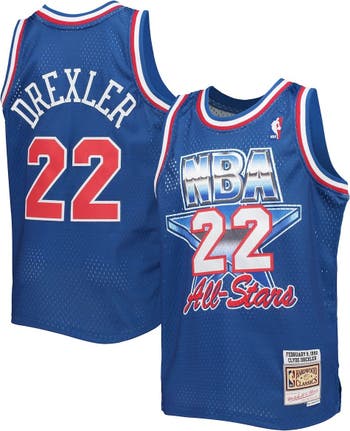 Youth Mitchell & Ness Clyde Drexler Blue Western Conference 1992 NBA All-Star Game Hardwood Classics Swingman Jersey Size: Small
