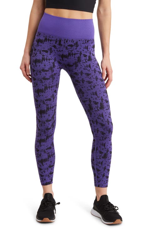 Lululemon Drop It Like Its Hot Leggings Purple Leopard Print Womens Size 8