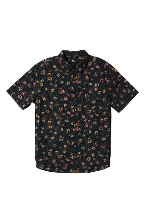 Kids' Future Hippie Floral Short Sleeve Button-Up Shirt (Big Kid)