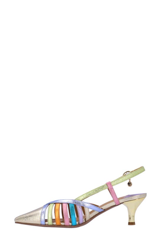 J. Reneé Lorel Slingback Kitten Heel Pointed Toe Pump In Metallic