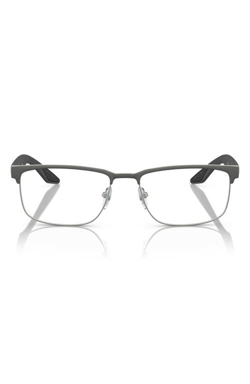 Prada Linea Rossa 56mm Rectangular Optical Glasses in Lt Grey Gradient at Nordstrom