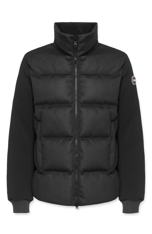 COLMAR Technical Knit Fisherman Rib Down Jacket in Black 