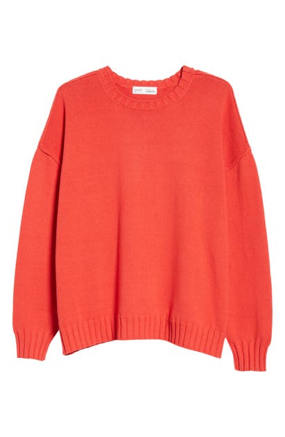 Entireworld Recycled Cotton Crewneck Sweater In Signal Red