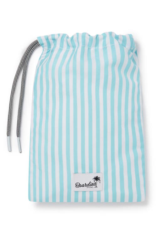 Shop Boardies Kids' Deck Stripe Swim Trunks In Cornflour/white
