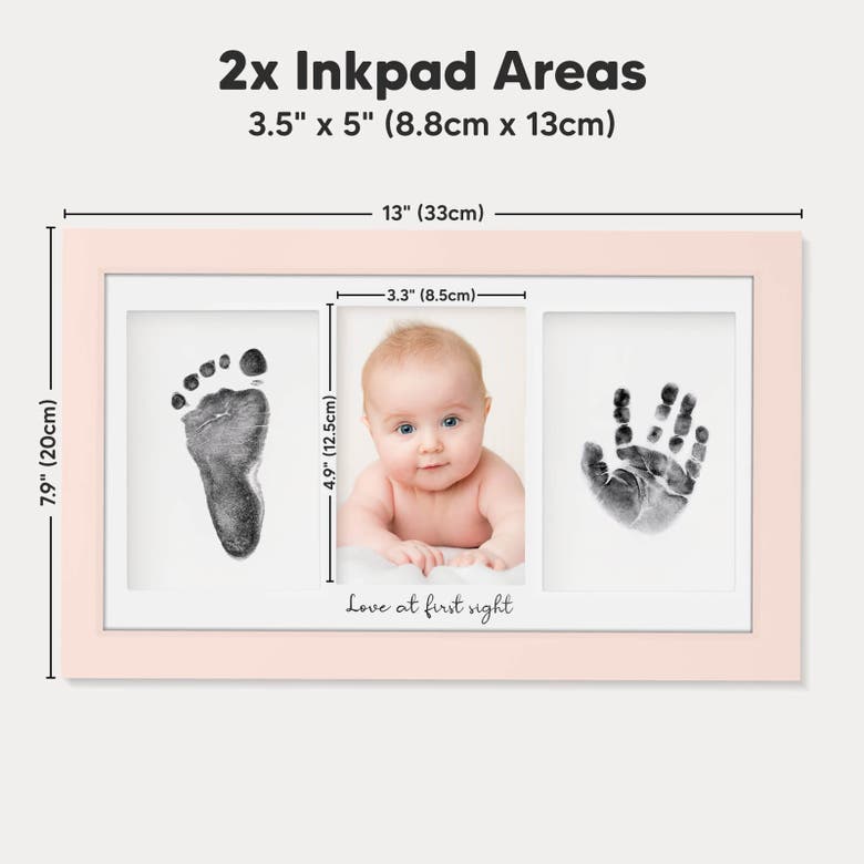 Shop Keababies Duo Clean Touch Inkless Hand & Footprint Frame Kit In Petal Pink