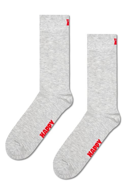 Happy Socks Solid 3-pack Assorted Crew Socks In Grey