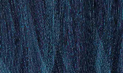 Marina Metallic Flutter Sleeve Dress In Navy/multi