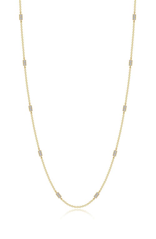 Shop Lafonn Simulated Diamond Station Necklace In Gold/white