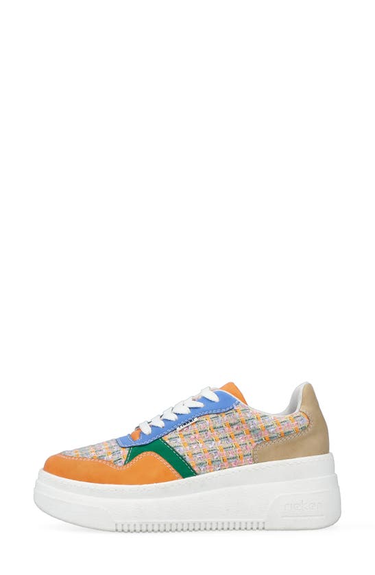 Shop Rieker Jessy Platform Sneaker In Carrot Pastell-orange