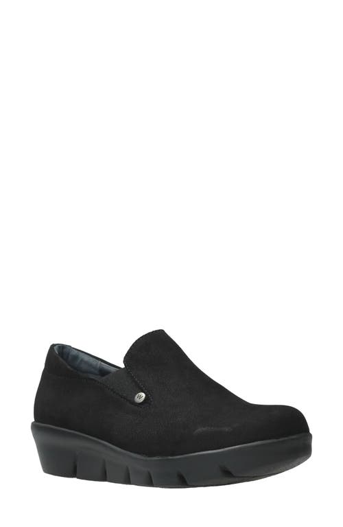 Shop Wolky Mesita Wedge Slip-on Sneaker In Black