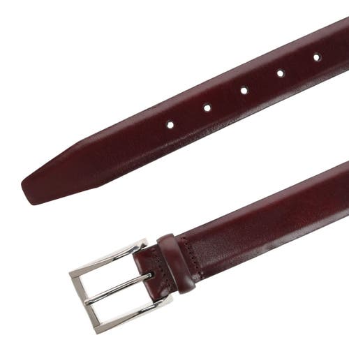 Trafalgar Broderick 32mm Leather Dress Belt In Mahogany | ModeSens