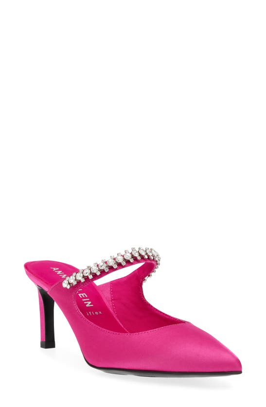 Anne Klein Rhiannon Crystal Pointed Toe Pump In Fuschia