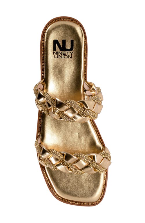 Ninety Union Sunny Embellished Slide Sandal In Gold