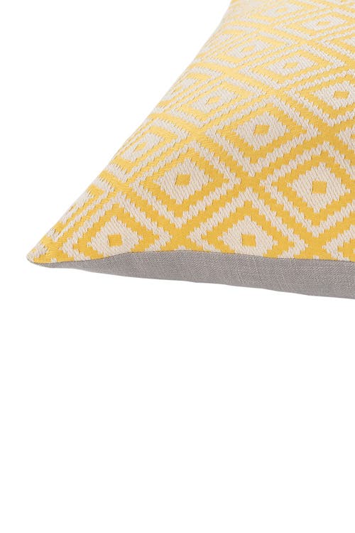 Shop Surya Kanga Pillow Cover In Medium Gray/saffron/cream