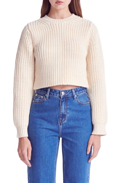 English Factory Crewneck Crop Sweater In Cream
