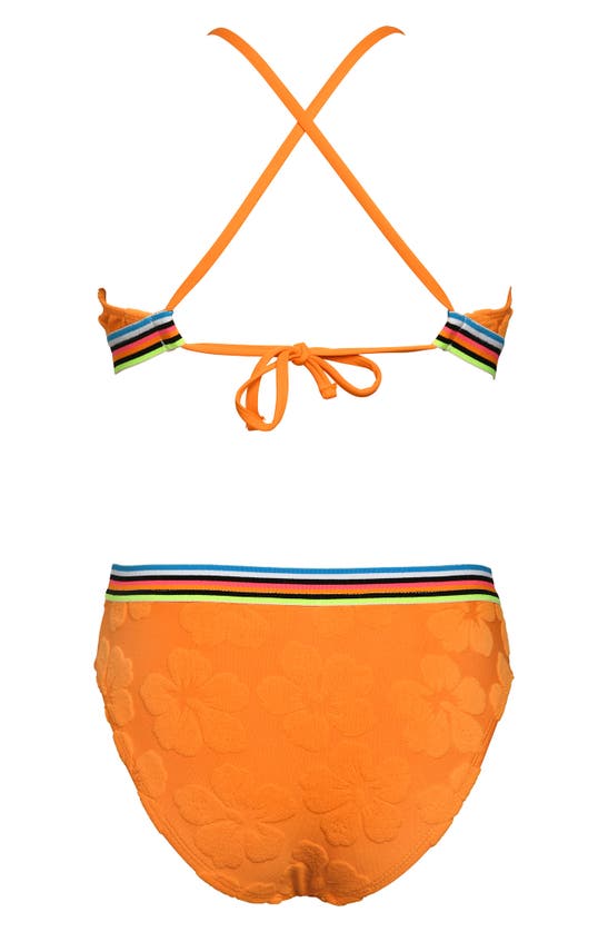 Shop Hobie Kids' Terry Triangle Two-piece Swimsuit In Orangeade