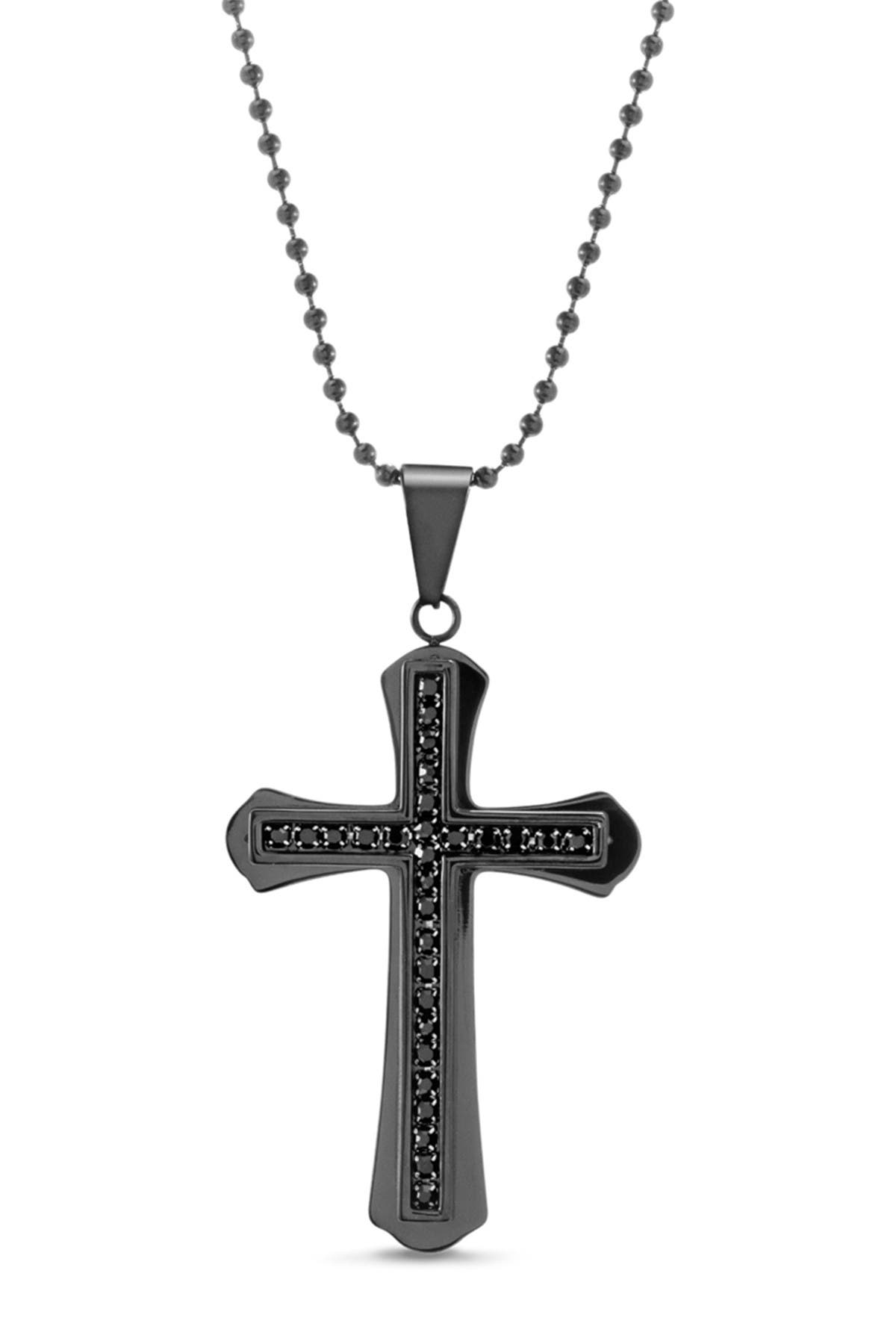 Steve Madden Black Crystal Cross Ball 