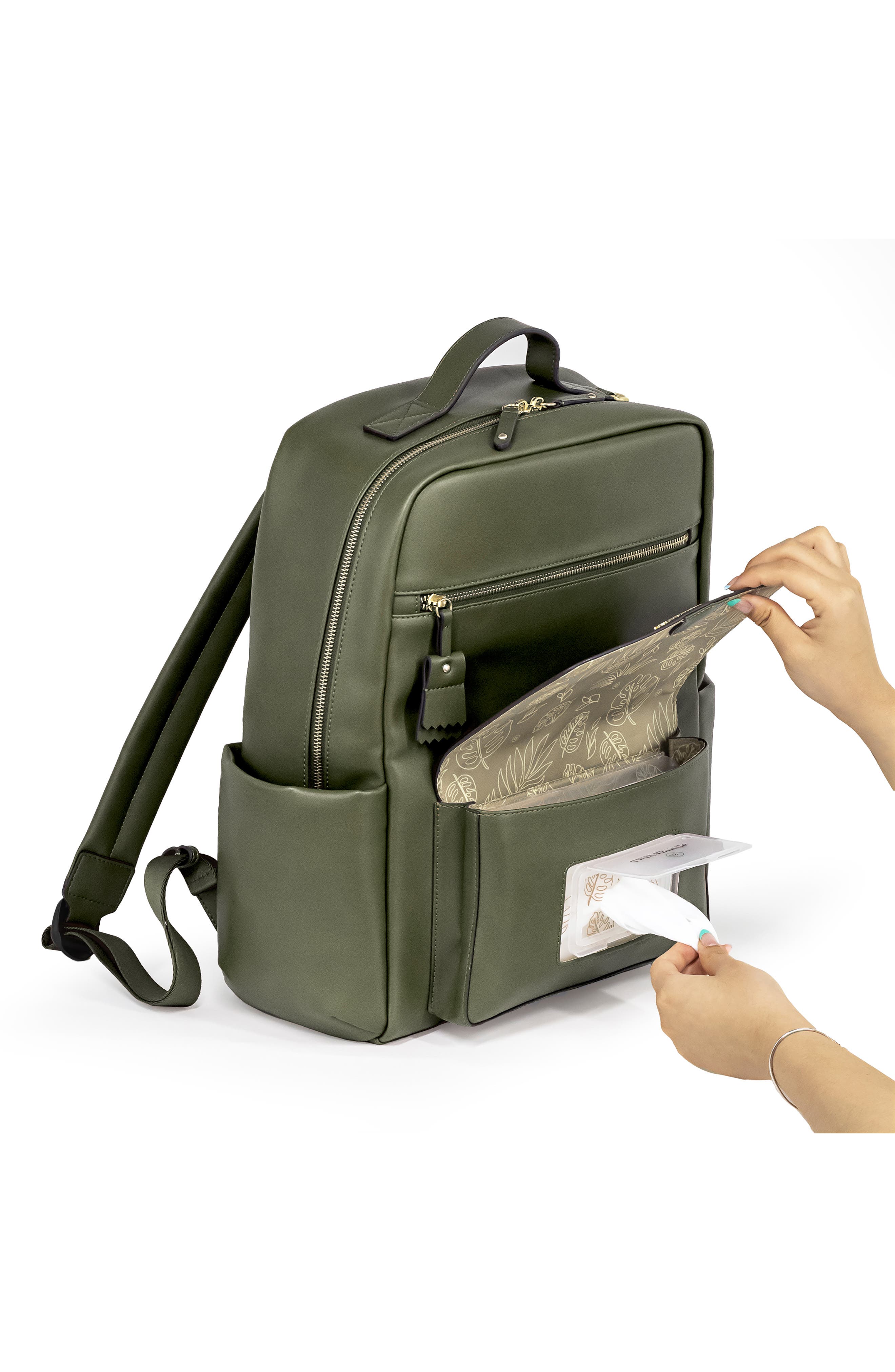 TWELVElittle PeekABoo Faux Leather Diaper Backpack Nordstrom