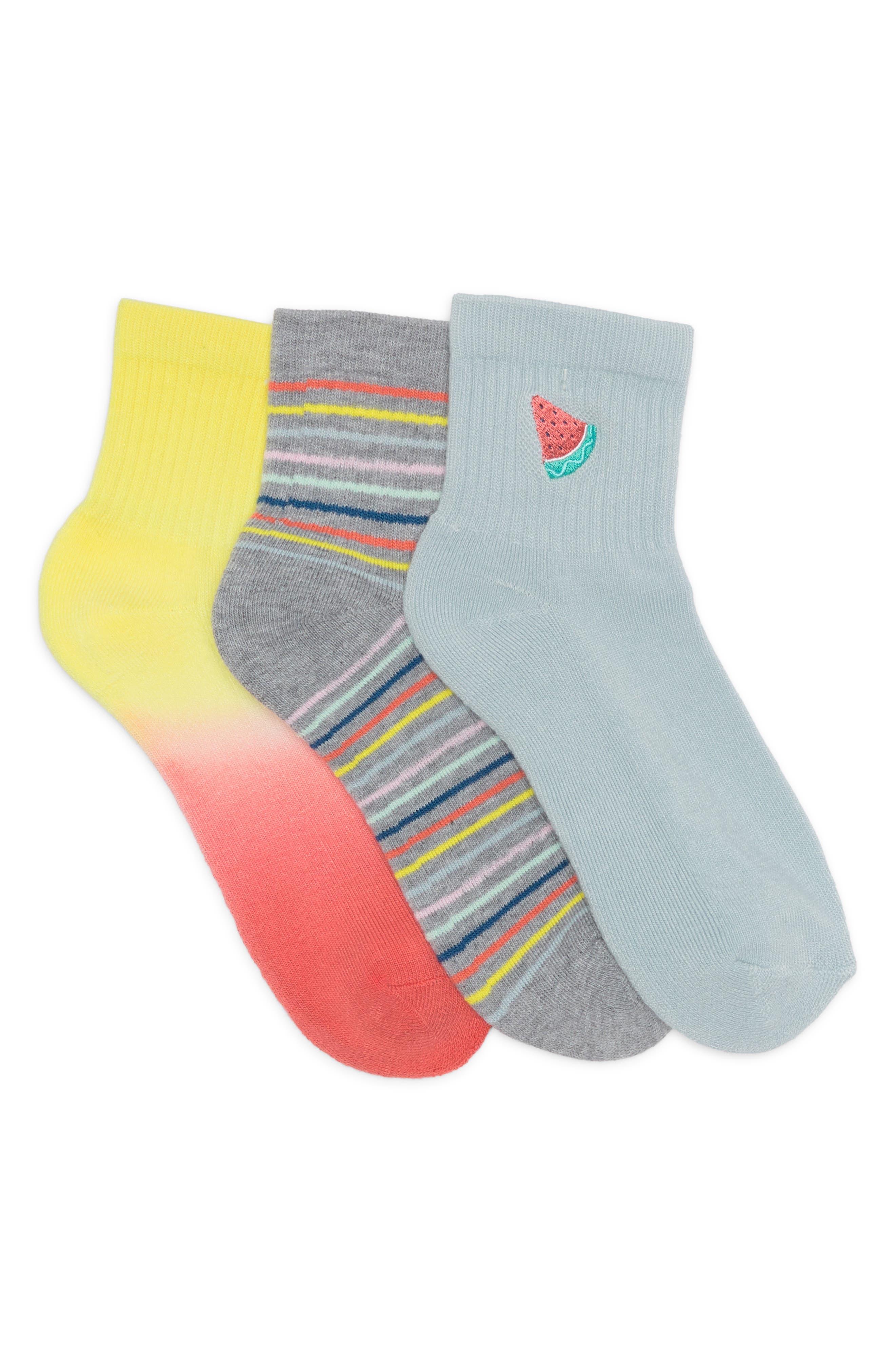 Abound Embroidered Ankle Socks In Blue Drift Cloud Ombre