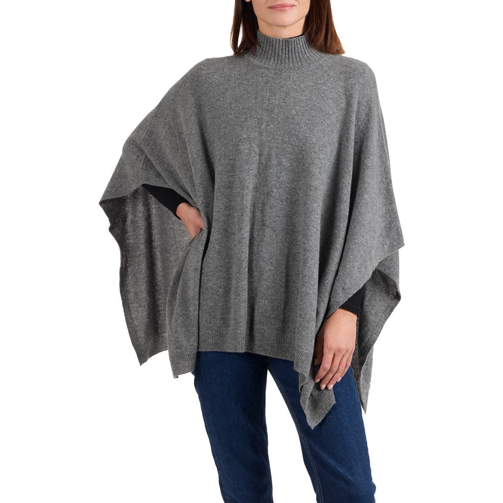 Amicale Women's Cashmere Poncho In Medium Grey