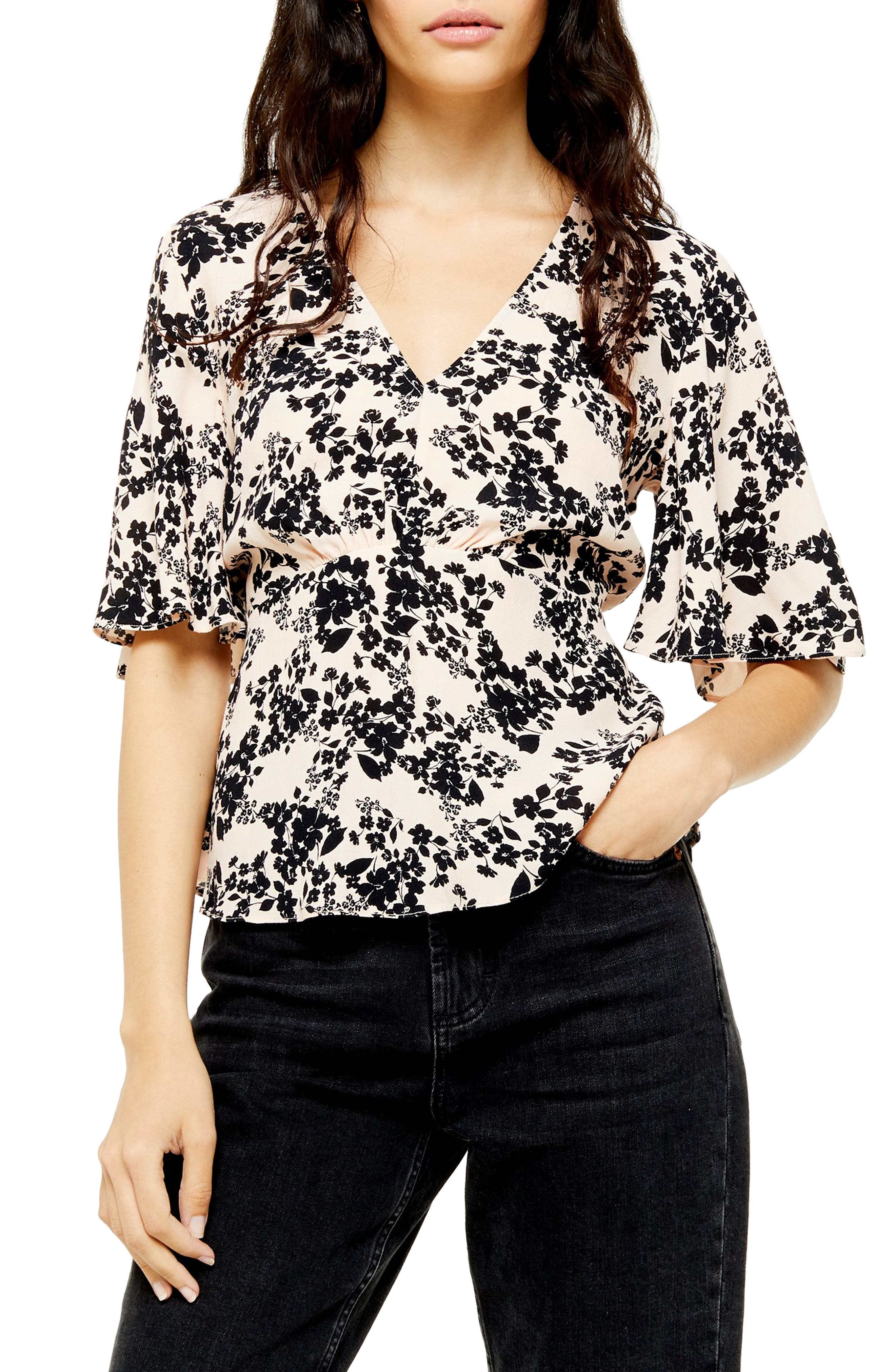 Austin Black Meadow Floral Blouse Nordstrom