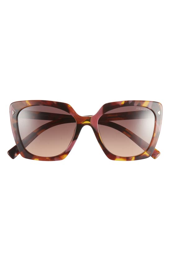 Shop Prada 52mm Square Sunglasses In Begonia Cognac