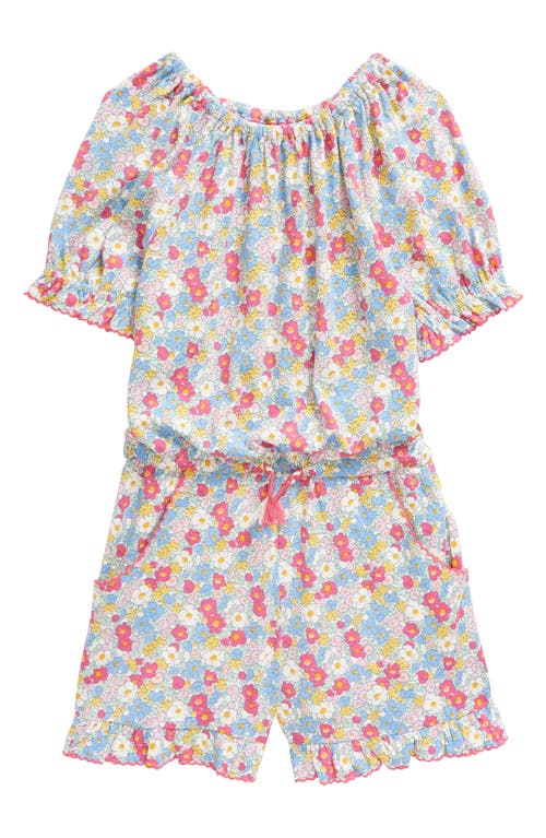 Mini Boden Kids' Floral Print Romper Festival Pink Nautical at Nordstrom,