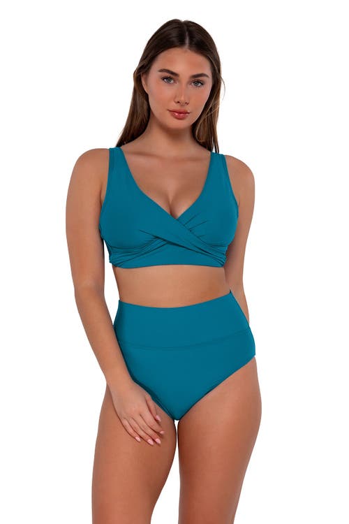 Shop Sunsets Hannah High Waist In Avalon Teal