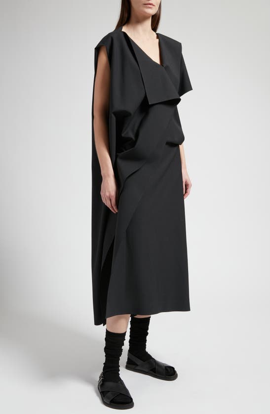 Shop The Row Leonie Asymmetric Drape Dress In Black
