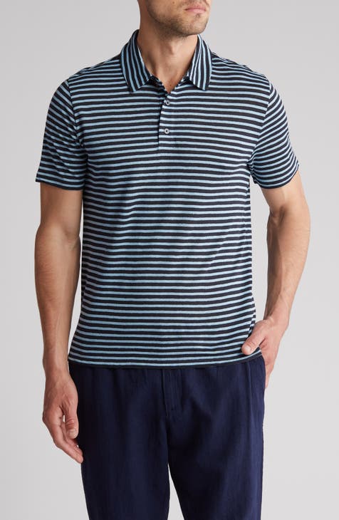 Stripe Short Sleeve Linen Polo