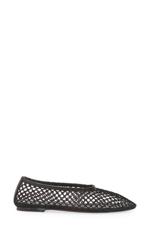 Shop Staud Alba Ballet Flat In Black Netting