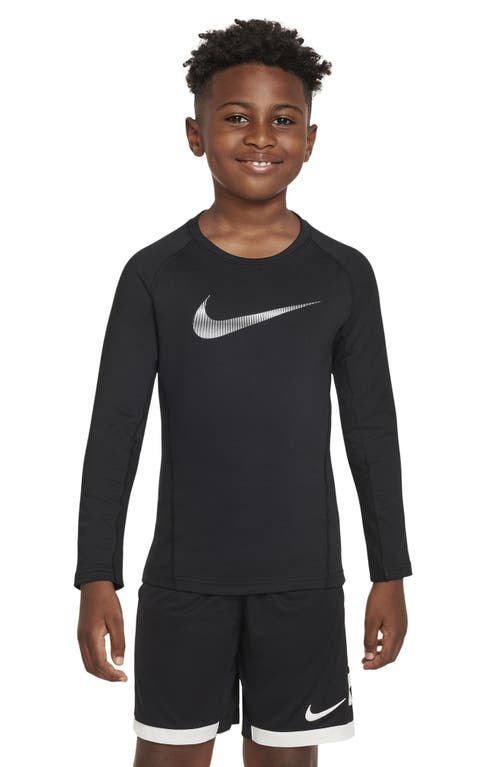 Nike Pro Dri-FIT Long Sleeve Training T-Shirt in Black/White