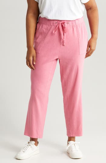 KUT FROM THE KLOTH KUT FROM THE KLOTH ROSALIE DRAWSTRING ANKLE LINEN BLEND PANTS