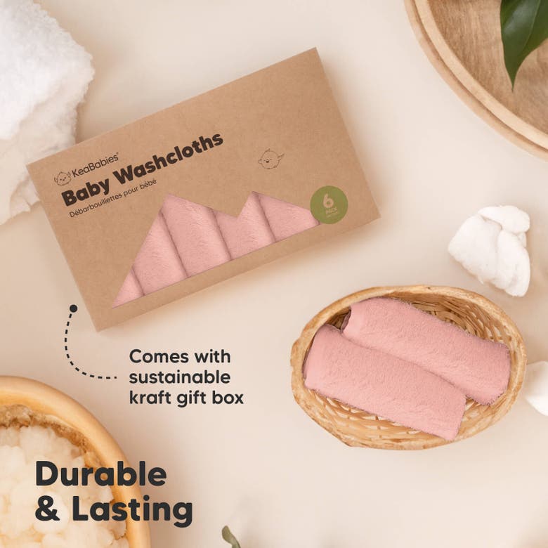 Shop Keababies Deluxe Baby Washcloths In Blush Pink