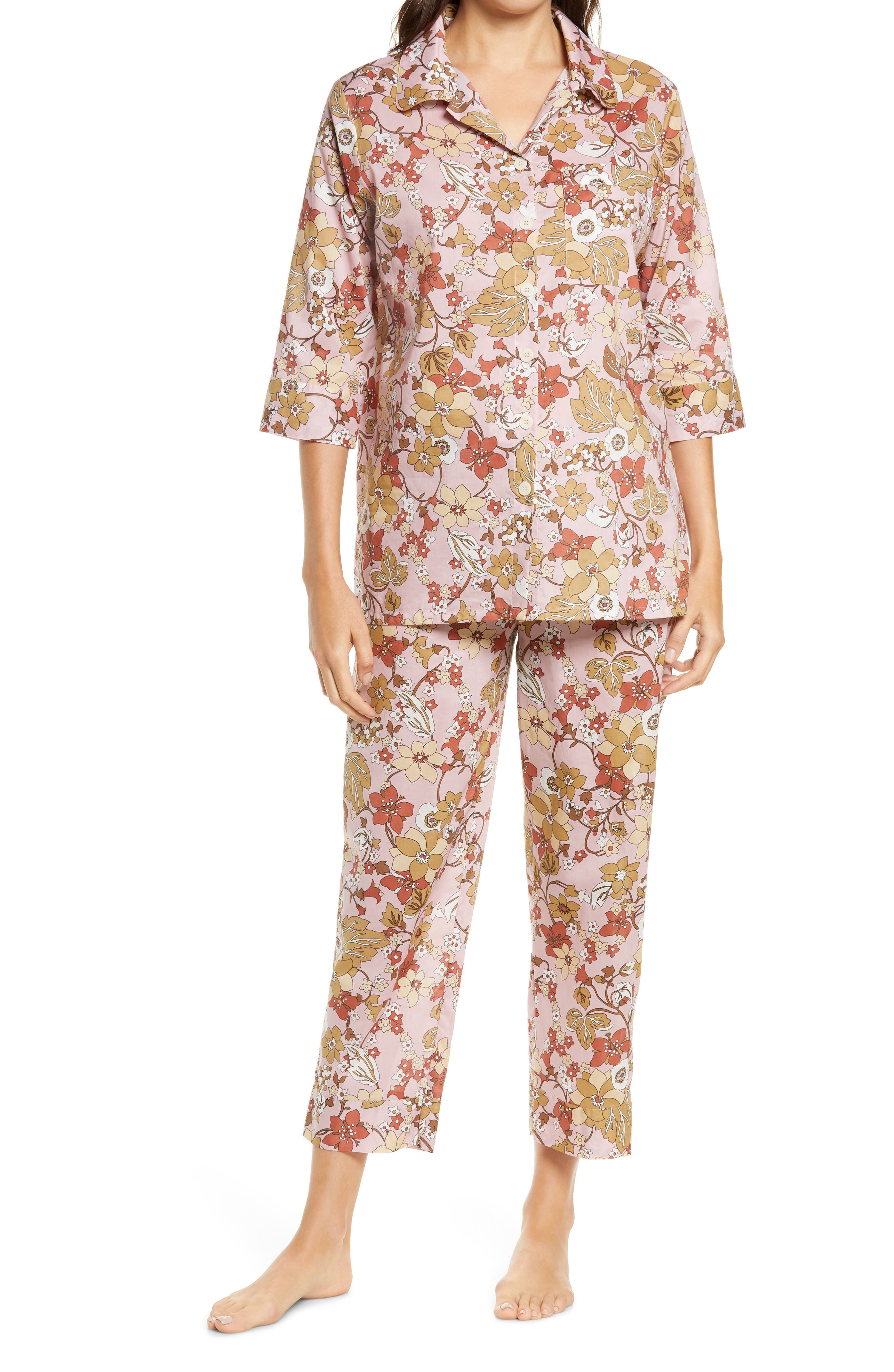 Womens Pyjamas Set Ladies Pyjama Sets Long Sleeve Pjs Floral PJ Sets Womans Sleepwear Nightwear Loungewear