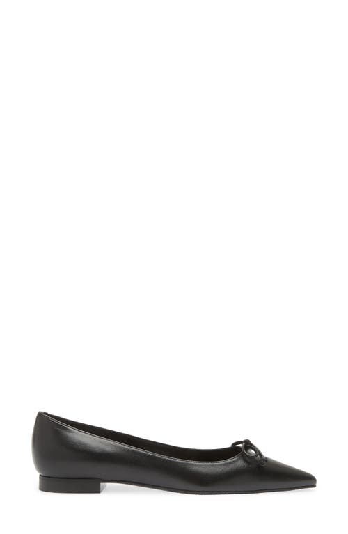 Shop Stuart Weitzman Landon Pointed Toe Ballet Flat In Black