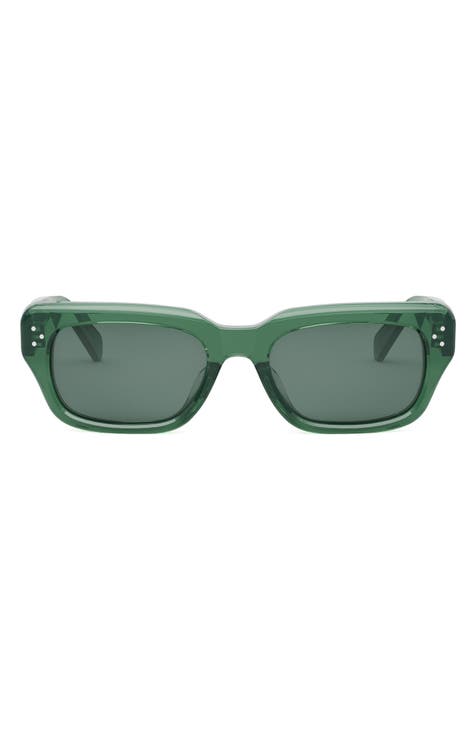 Square Tinted Full-Rim Sunglasses for Women and Men, Green