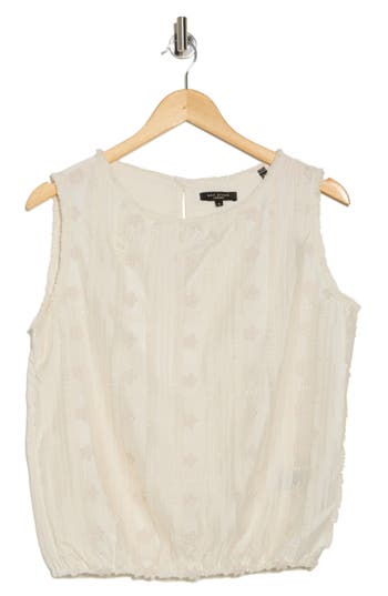 Max Studio Ruffle Front Sleeveless Top In Ivory