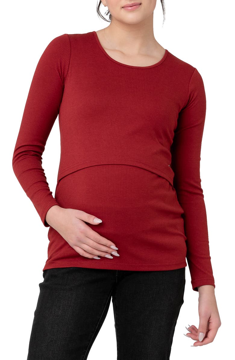 Ripe Maternity Tessa Rib Maternity/Nursing Top Nordstrom